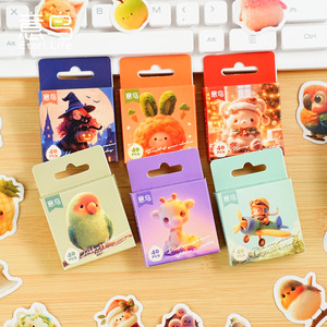 40 Pegatinas por Caja, Fieltro de Lana, <span class=keywords><strong>Serie</strong></span> Musical, Navidad y Halloween, Dibujos Animados, Decoración de Manualidades, Pegatinas para Sellado - Product Image 1