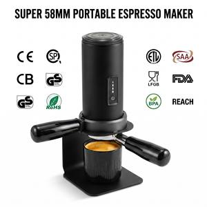 Machine à expresso portable chauffante automatique <span class=keywords><strong>Super</strong></span> 58 mm, cafetière électrique à piles certifiée LFGB FDA - Product Image 1