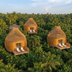 Cabane préfabriquée de luxe <span class=keywords><strong>en</strong></span> acier chinois, étanche, de forme circulaire, type petite <span class=keywords><strong>maison</strong></span> ou cage à oiseaux, <span class=keywords><strong>clé</strong></span> <span class=keywords><strong>en</strong></span> <span class=keywords><strong>main</strong></span> et personnalisable, pour complexe touristique et hôtel boutique - Product Image 1