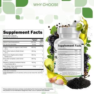 Complément alimentaire pour soutenir le système immunitaire OEM/ODM avec huile d'origan, extrait d'ail, feuille d'olivier, huile de nigelle, baies d'églantier, vitamine D3 et zinc - Product Image 6