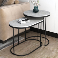 Table d'appoint pliable en métal avec plateau en pierre, table basse avec plateau en pierre, verre trempé disponible