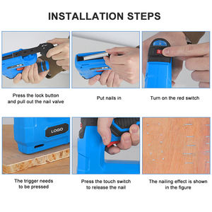 लिथियम बैटरी संचालित कॉर्लेस स्टेपल गन ब्रेड नाखून बंदूक 3 लकड़ी और कागज के लिए 1 छोटे पोर्टेबल स्टेपलर नेलर - Product Image 6