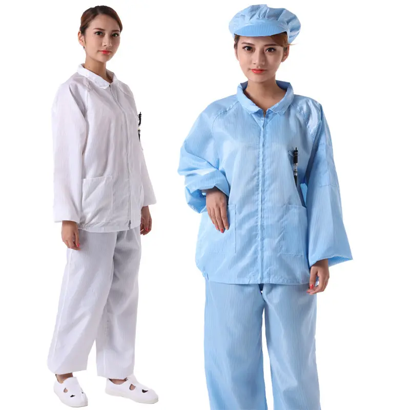 Temiz oda/anti-statik ceket ve takım elbise temiz oda hastane Lab şerit güvenlik kıyafetleri için YP-N02 ESD Lab antistatik çalışma ceketleri