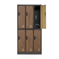 Casier en métal à 6 portes pour vêtements de travail du personnel Armoire en acier Casier de rangement en métal Armoire de gym Armoire