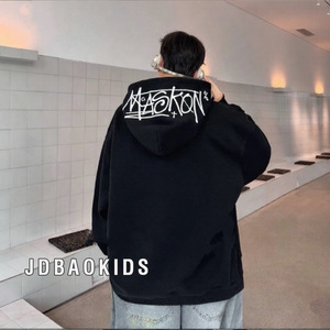 Moletons Masculinos de Outono Inverno Unissex Oversized Pullover Largos com Estampa para Casais - Product Image 1