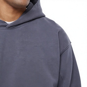 Ensemble de survêtement à capuche pour homme, couleur unie, coton, manches longues, coupe décontractée ample avec poches latérales pour la saison d'automne - Product Image 5