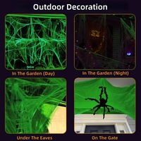 Araignée multicolore pour Halloween, accessoires décoratifs phosphorescents pour maisons hantées, bars, jardins (Fabriqué en Chine)