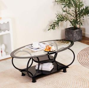 La mesa de centro de cristal económica en la sala de estar es una mesa de centro de cristal duradera y estable - Product Image 6