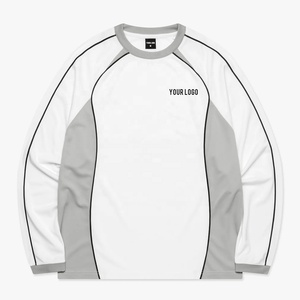 เสื้อฟุตบอลย้อนยุคคุณภาพสูงแบบมืออาชีพ สไตล์ลำลองทรงโอเวอร์ไซส์ ตัดสี แขนยาว ผลิตจากโพลีเอสเตอร์ 100% เสื้อกีฬา - Product Image 5