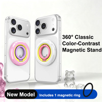 Soporte Magnético Doble Multifuncional para Teléfono con Anillo Metálico Premium, Ajustable, para Oficina y Gimnasio, Compatible con iPhone