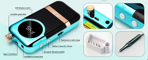 เครื่องเจียรเล็บแบบชาร์จไฟได้ รูปทรงปากกา พกพาสะดวก พร้อมหน้าจอ LCD ความเร็ว 0-45000 รอบต่อนาที ชุดดูแลเล็บมือและเล็บเท้า - Product Image 4