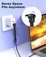 Cable USB C de 60W PD con Ángulo Recto, Carga Rápida de 3A, Trenzado de Nailon, Sin Enredos, Sincronización de Datos de 480Mbps, Delgado de 7mm para Huawei iPhone