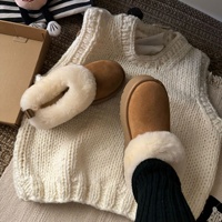 Bottes de neige chaudes à talon épais et fourrure, confortables, rehaussantes, classiques, antidérapantes, en coton, pour l'hiver