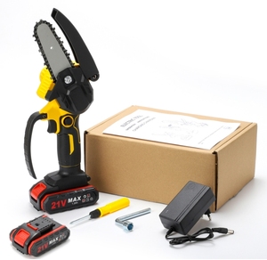 6 Zoll wiederauf ladbare elektrische Kettensäge Kleine Haushalts-Hands äge Baums ch neidende <span class=keywords><strong>Wunder</strong></span> Hand kettensäge Holz schneid säge - Product Image 6