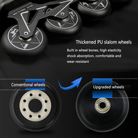 Patins à roulettes de slalom en ligne STANLEY S2 professionnels et abordables, cadre en aluminium, 4 roues, pour adultes, coque en polypropylène noir, roulements ABEC-7