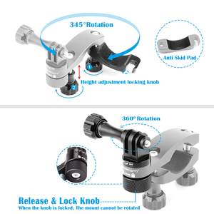 KAMPHO 0.6-1.3 pouces guidon de vélo/moto tout en aluminium tige de selle support de bâton de <span class=keywords><strong>ski</strong></span> pour Gopro <span class=keywords><strong>Hero</strong></span> 8/9/10/11/12 - Product Image 5