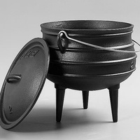 Chaudron trépied en fonte pour camping en plein air, cuisson sur feu ouvert, antiadhésif, brasero à trois pieds pour feux de camp et rassemblements