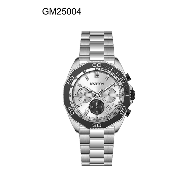 Premium Luxury Quartz Chronograph Wristwatch Sapphire Crystal Stainless Steel Band 10 ATM Water Resistance for Sports Use