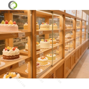 Customized Premium Espositori da forno in vetro LED-Lit in legno per pasticcerie su misura Premium panificio - Product Image 6