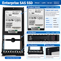 Pour HPE 3PAR 3,84 To 2,5 pouces SAS 12 Gbit/s SSD d'entreprise P08726-001 Samsung PM1643 Disque SSD pour matrice de stockage 3PAR