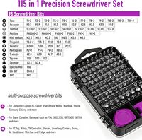 Jeu de tournevis de précision 115 pièces avec embouts Torx |   Kit magnétique miniature en acier au chrome-vanadium pour outils de démontage iPhone MacBook
