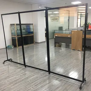 3 Panel PC Clear Divider Versatility Office Furniture Acrylic Mobile Partitions