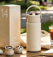 Botella de Agua Portátil Aislada de Acero Inoxidable de 14oz con Asa de Transporte, Novedades 2026