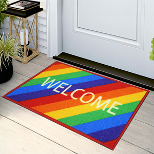 Alfombra de Entrada Personalizada al por Mayor con Diseño de Arcoíris, Alfombra de Nylon Resistente al Desgaste para Interiores, Producción Comercial a Granel - Product Image 1