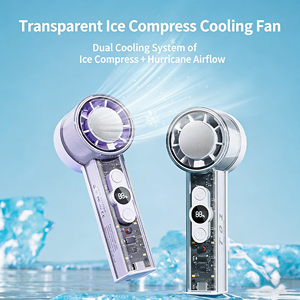Nuevo mini ventilador portátil con diseño transparente estilo mecha, pantalla digital, turbina de alta velocidad y enfriamiento rápido - Product Image 5