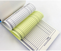 Carnet de reçus et de factures autocopiantes personnalisé, 2/3 plis, avec logo personnalisé, formulaires de commande commerciaux, papier NCR, impression bleue