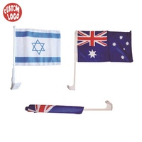Drapeau de voiture personnalisé, taille et design personnalisés, drapeau de voiture en polyester, mât en plastique