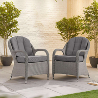 Table de patio en rotin PE avec cadre en aluminium pour meubles de jardin d'extérieur avec foyer table à manger en rotin