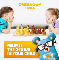 Gummies personnalisées pour enfants Omega 3 DHA Vitamine C, végétariennes, sans gluten, 60 unités