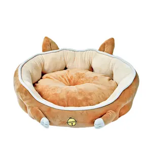 Perro gato cama acogedora algodón PP cojín calmante antideslizante Fondo extraíble para sofá cama
