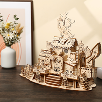 Vente en gros de puzzles 3D en bois pour adultes, puzzle 3D en bois Maison hantée, cadeau créatif pour Halloween