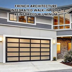 Custom Size 8x8 Aluminum French Style <strong>Garage</strong> <strong>Door</strong> <strong>with</strong> <strong>Integrated</strong> Walk <strong>Door</strong> Rust Resistant Long <strong>Service</strong> Life - Product Image 4