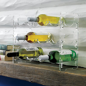 Custom Four Bottles Acrylic Wine <strong>Glass</strong> Bottle Holder <strong>Rack</strong> - Product Image 6