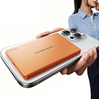 Batería Externa Magnética Inalámbrica de 5000mAh, Mini, Ligera, con Logotipo Personalizable, Carga Rápida Tipo C de 15W, Ideal para Viajes