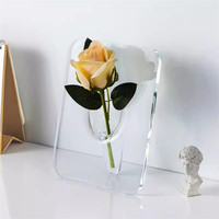Vase en acrylique transparent de style nordique, support pour fleurs, décorations de table pour la maison et le salon