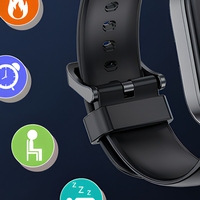 Jam Tangan Pintar Remax Watch20 Layar Sentuh TFT Persegi Tahan Air Pelacak Kebugaran Pengisian Daya Magnetis untuk Android