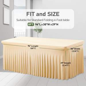 Tavoli rettangolari <span class=keywords><strong>da</strong></span> 6 piedi verdi in Spandex elasticizzati antirughe in un pezzo con gonna <span class=keywords><strong>da</strong></span> tavola natalizia - Product Image 3