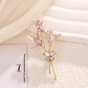 Broche Fleur en Alliage de Zinc Style Français Lys 6x3cm Accessoire de Fête Corsage - Product Image 3