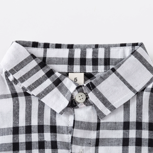 <span class=keywords><strong>Chemise</strong></span> à manches courtes pour garçon pour l'été, vêtements décontractés, <span class=keywords><strong>chemise</strong></span> à carreaux en pur coton pour enfants à manches courtes - Product Image 5