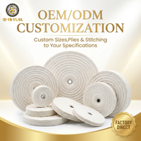 Roda Pemoles Kain Jahitan Industri - Mop Pemoles Halus Bebas Serat untuk Keran, Gagang Pintu & Casing Jam Tangan