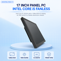 PC Panel Tanpa Kipas 17 Inci 1000nits Intel Core i5 10210U 1280x1024 4:3 Depan IP65 PCAP Touch 2xCOM RS232 LAN