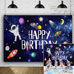 Fondo <span class=keywords><strong>de</strong></span> fotografía <span class=keywords><strong>de</strong></span> <span class=keywords><strong>feliz</strong></span> <span class=keywords><strong>cumpleaños</strong></span> del espacio exterior astronauta cohete telón <span class=keywords><strong>de</strong></span> fondo Banner foto <span class=keywords><strong>de</strong></span> fondo para <span class=keywords><strong>cumpleaños</strong></span> <span class=keywords><strong>de</strong></span> niños - Product Image 1