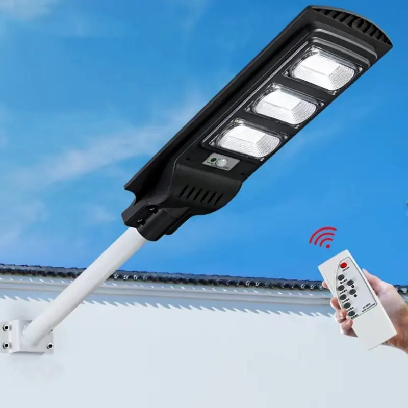 Outdoor IP65 Waterproof 100w 200w 300w All In One Integrated motion sensor Solar powered Led Street Light with remote control
