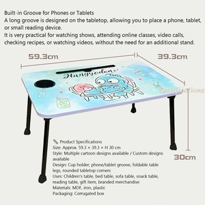 Carton Style <b>Foldable</b> Lap <b>Desk</b> Built‑in Groove Storage For Home Office Outdoor - Product Image 1