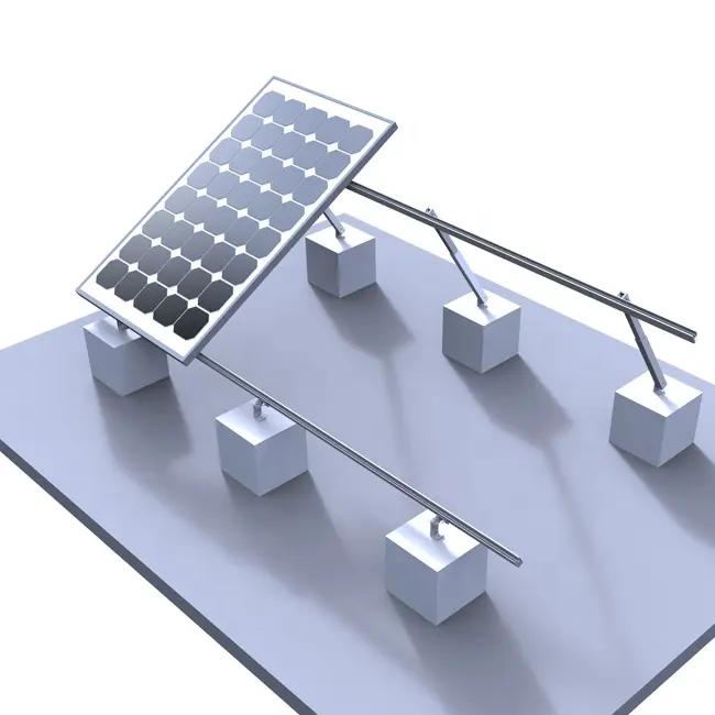Sistem struktur braket untuk panel surya, atap datar dapat disesuaikan modul Pv dudukan surya struktur tetap