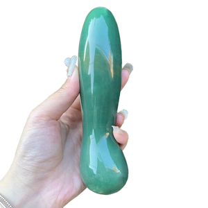 ไม้นวด Aventurine สีเขียวธรรมชาติไม้กายสิทธิ์คริสตัลเซ็กซ์ของเล่น yoni ความสุขไม้กายสิทธิ์สีเขียว Aventurine ดิลโด้อวัยวะเพศชาย - Product Image 1